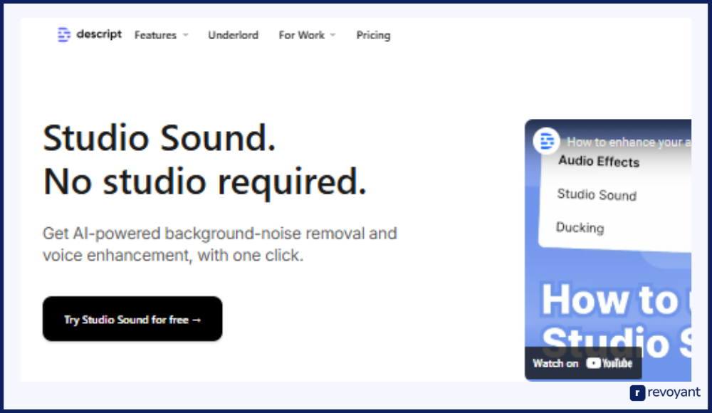 Descript Studio Sound: AI Voice Cleanup + Script Editing