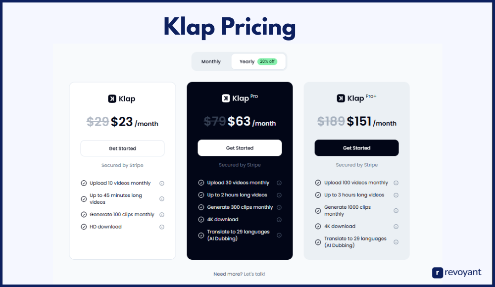 Klap Pricing