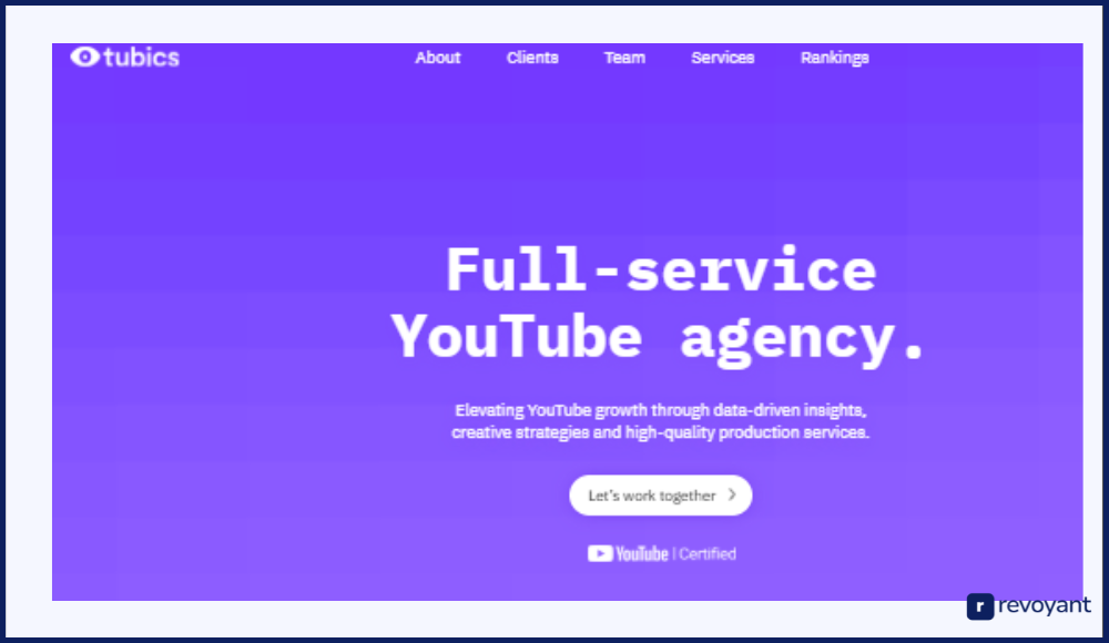 Tubics Overview: SEO Platform for Brands and Agencies on YouTube