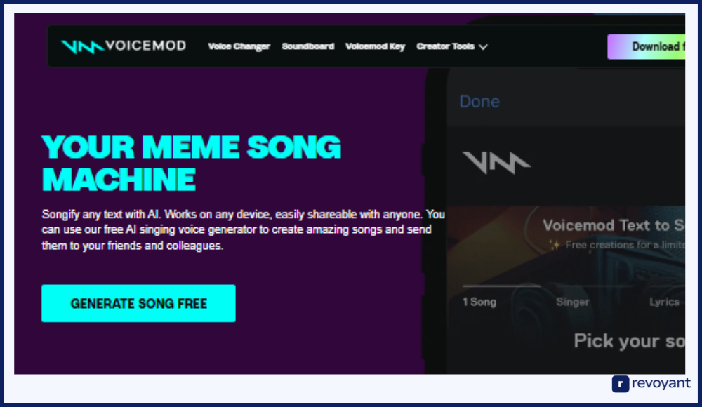 Voicemod AI Songs: Real-Time Voice Effects & Song Generator